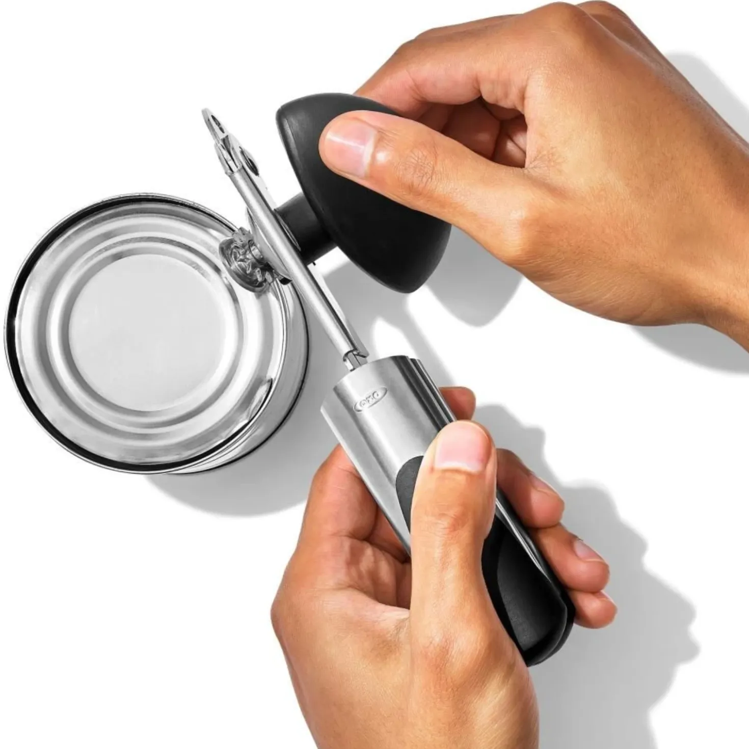 OXO Blikopener Steel Met Grote Knop