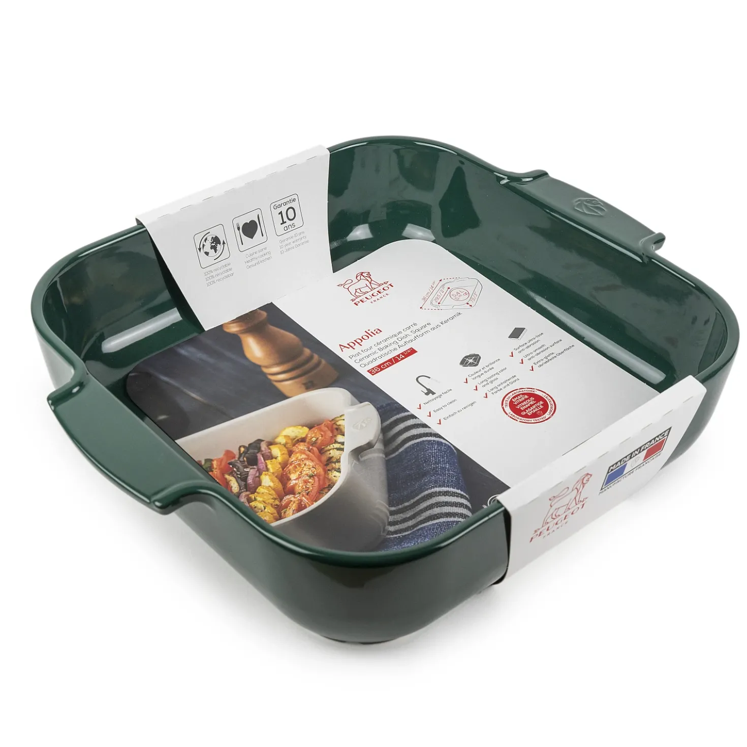 Peugeot Appolia Ovenschaal Rechthoek 36 cm Bosgroen