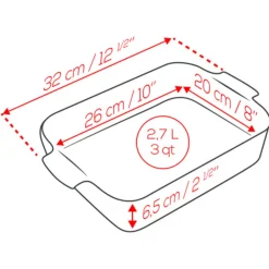 Peugeot Appolia Ovenschaal Rechthoek 32 cm Zwart