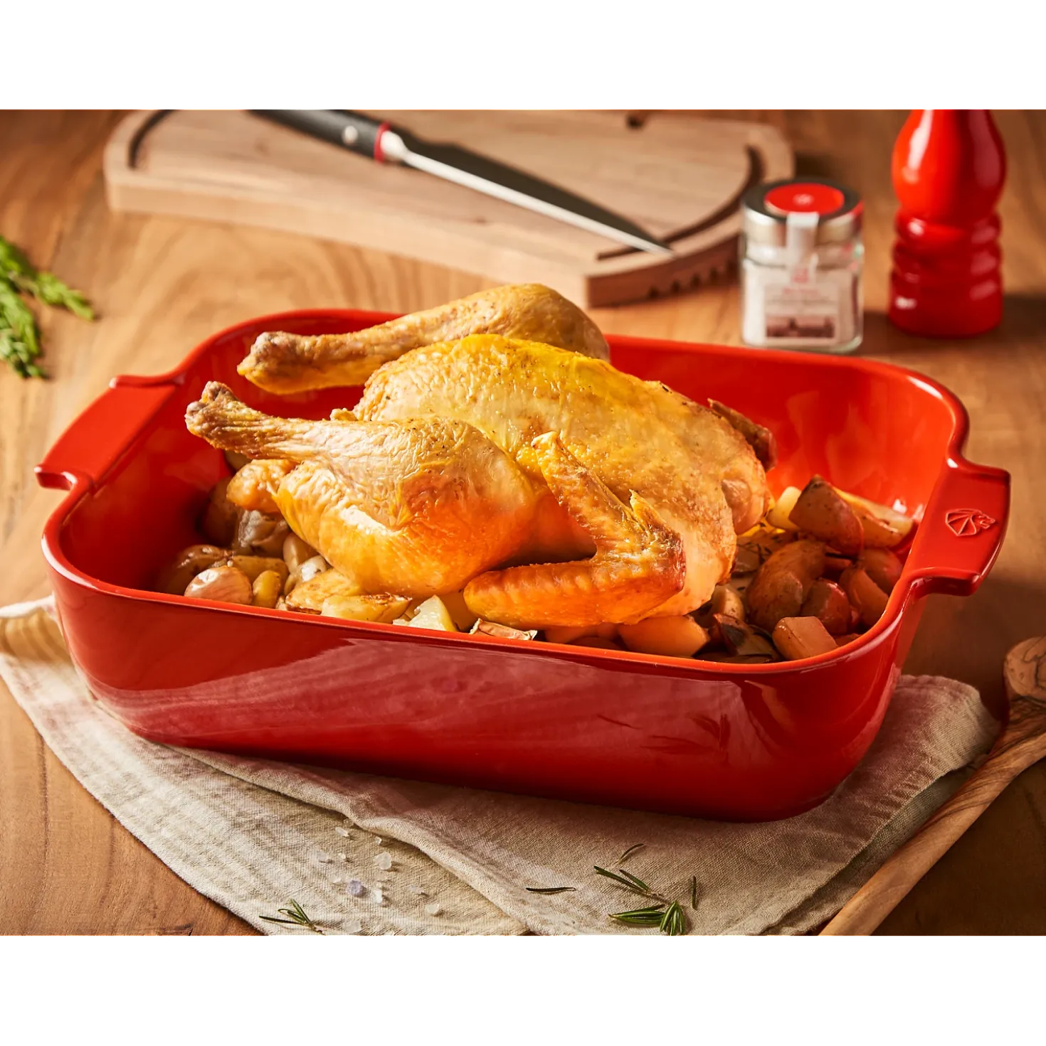 Peugeot Appolia Ovenschaal Rechthoek 32 cm Rood