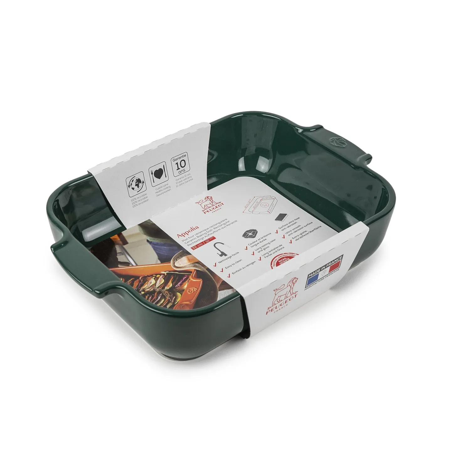 Peugeot Appolia Ovenschaal Rechthoek 32 cm Bosgroen