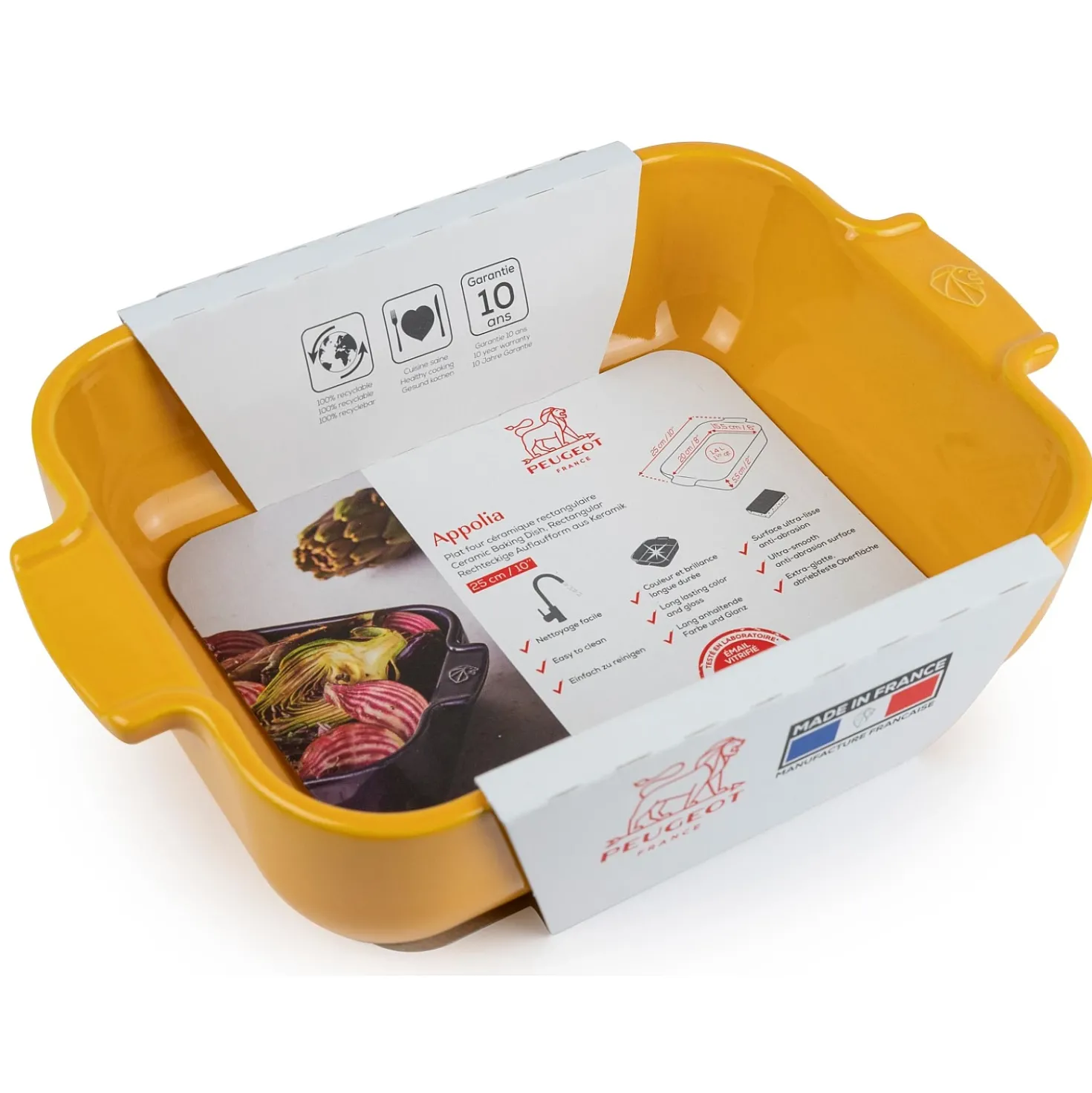 Peugeot Appolia Ovenschaal Rechthoek 25 cm Safraan