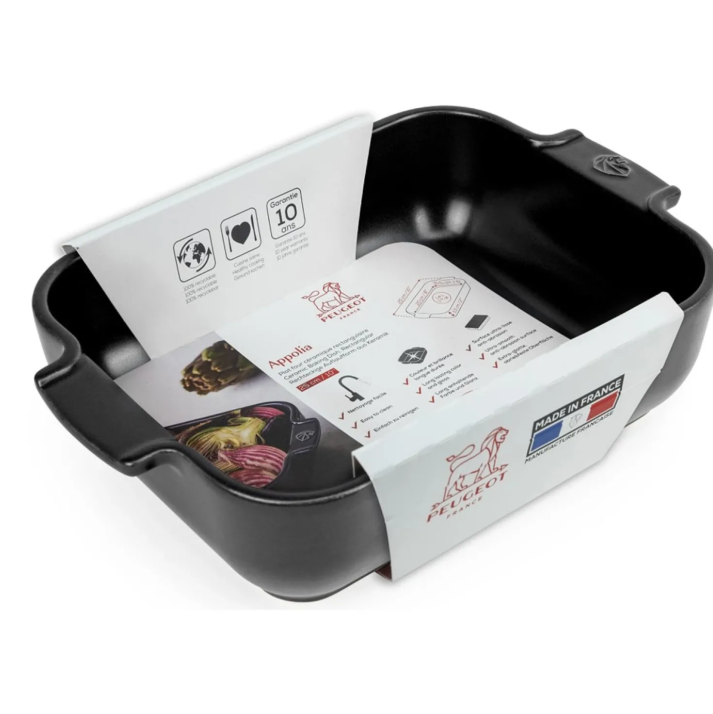 Peugeot Appolia Ovenschaal Vierkant 21 cm Zwart