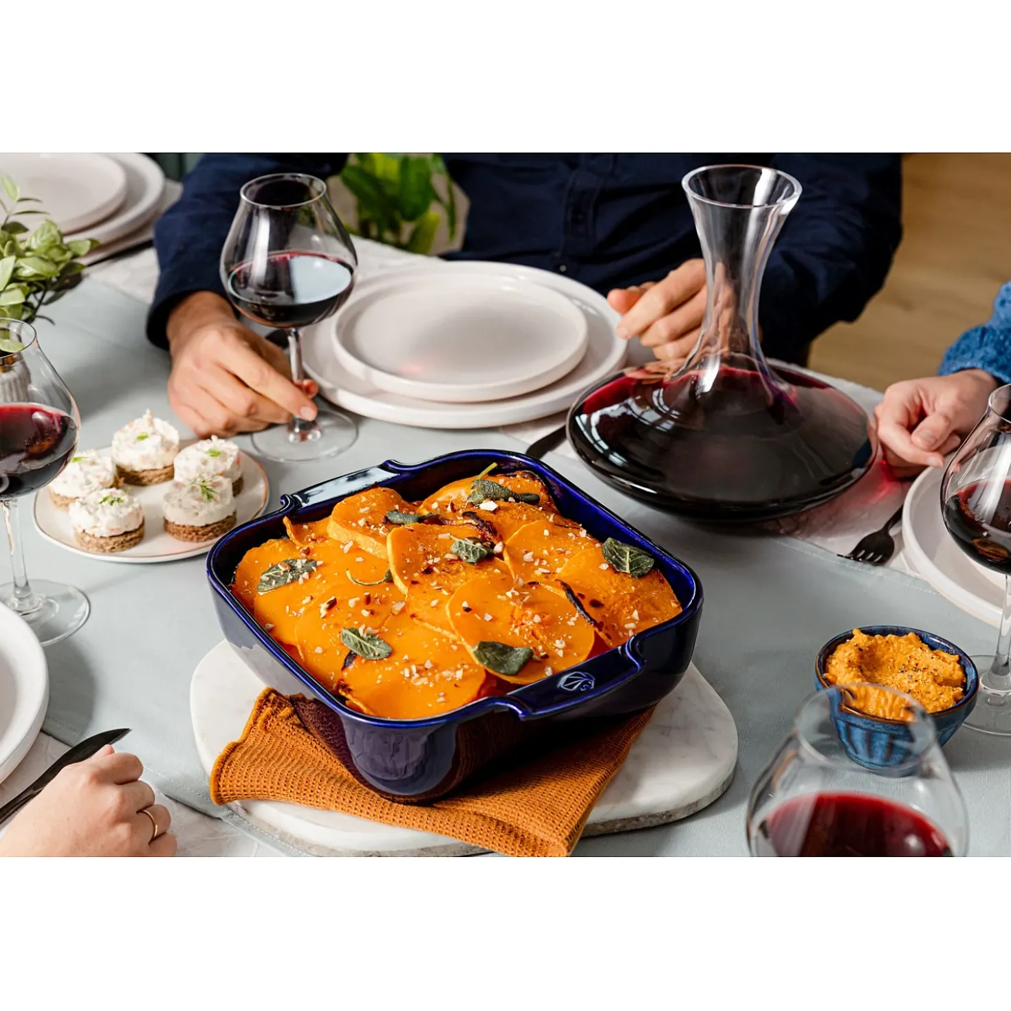 Peugeot Appolia Ovenschaal Vierkant 21 cm Blauw