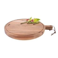 Pure Teakhouten Ronde Serveerplank Met Sapgeul 40 cm