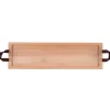 Puur Hout Serveerplank Beuken Met Leren Handgrepen (69x19.5 cm)