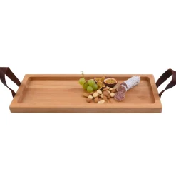 Puur Hout Serveerplank Beuken Met Leren Handgrepen (48 x 19.5 cm)