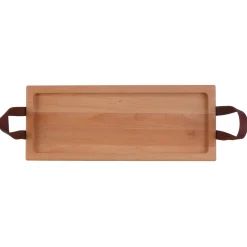 Puur Hout Serveerplank Beuken Met Leren Handgrepen (48 x 19.5 cm)