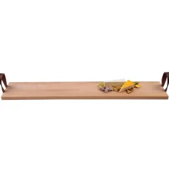 Puur Hout Serveerplank Beuken Met Leren Handgrepen (89x19.5 cm)