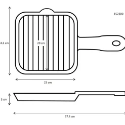 Ronneby Bruk Gietijzeren Grillpan 23 cm