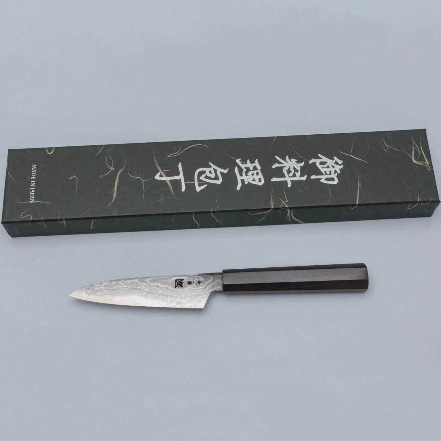 Shigeki Tanaka Aogami 2 Damascus Ebony Petty 12 cm
