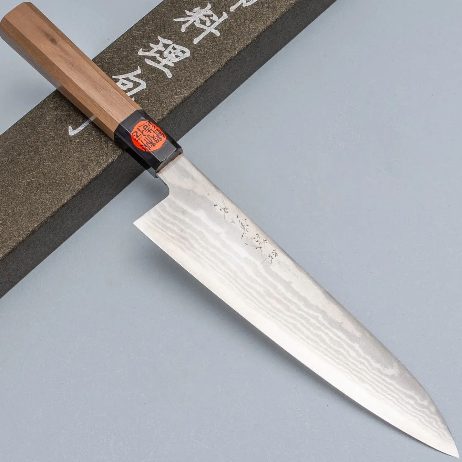 Shigeki Tanaka Ginsan Damast Walnut Gyuto 21 cm
