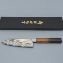 Shigeki Tanaka Ginsan Nickel Damast Oak Bunka 16.5 cm