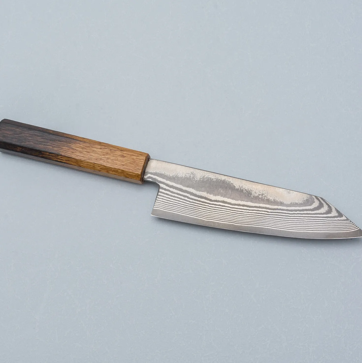 Shigeki Tanaka Ginsan Nickel Damast Oak Bunka 16.5 cm