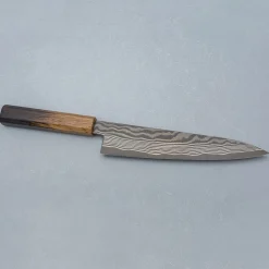 Shigeki Tanaka Ginsan Nickel Damast Oak Gyuto 21 cm