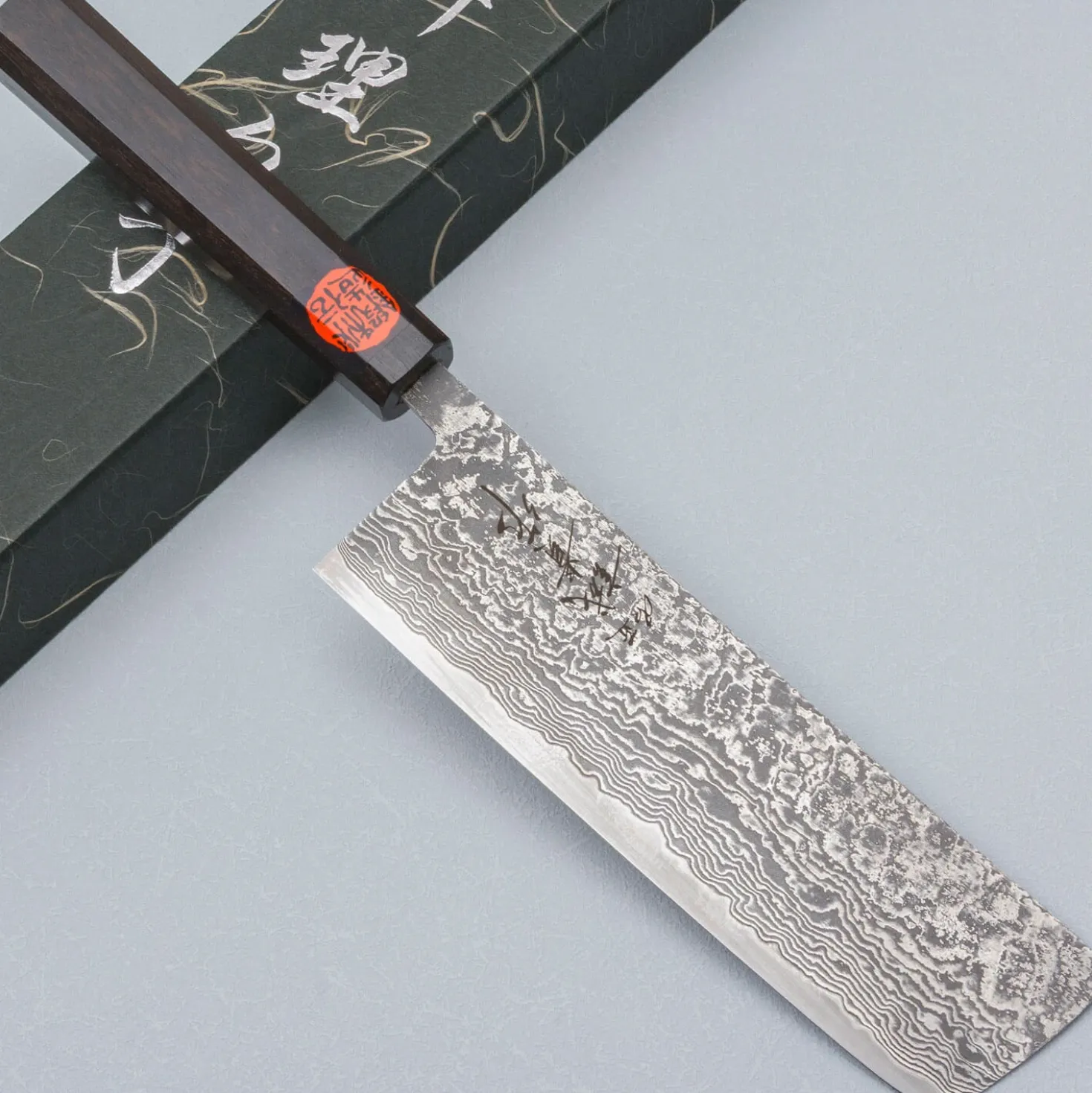 Shigeki Tanaka SG2 Damascus Ebony Nakiri 17 cm