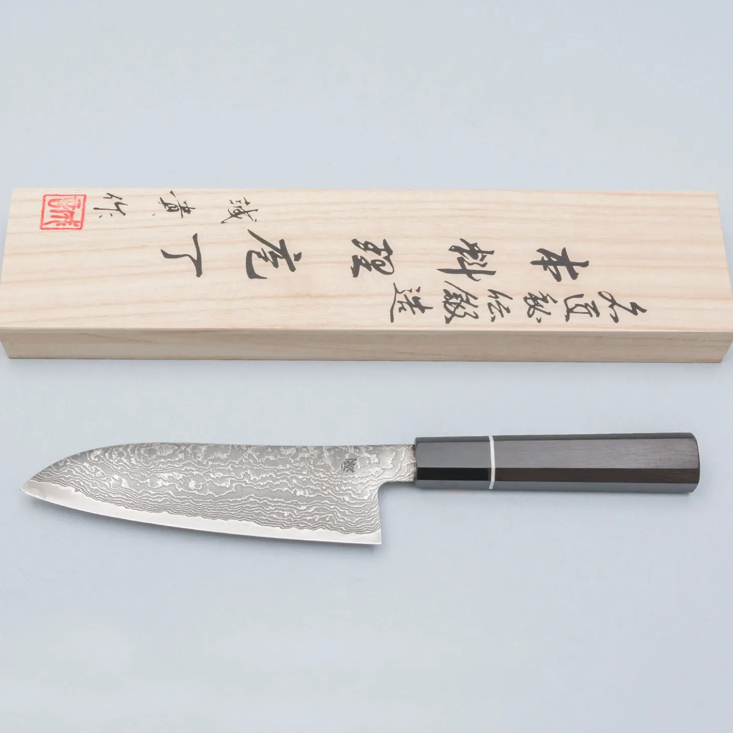 Shigeki Tanaka SG2 Damascus Ebony Santoku 16.5 cm