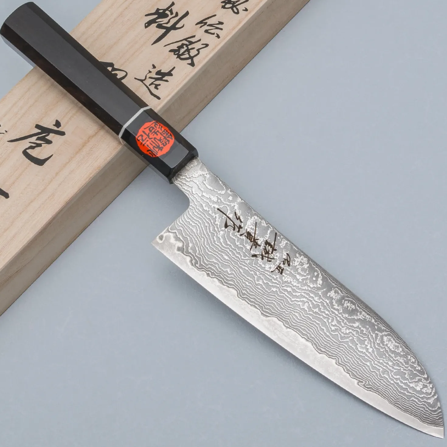 Shigeki Tanaka SG2 Damascus Ebony Santoku 16.5 cm