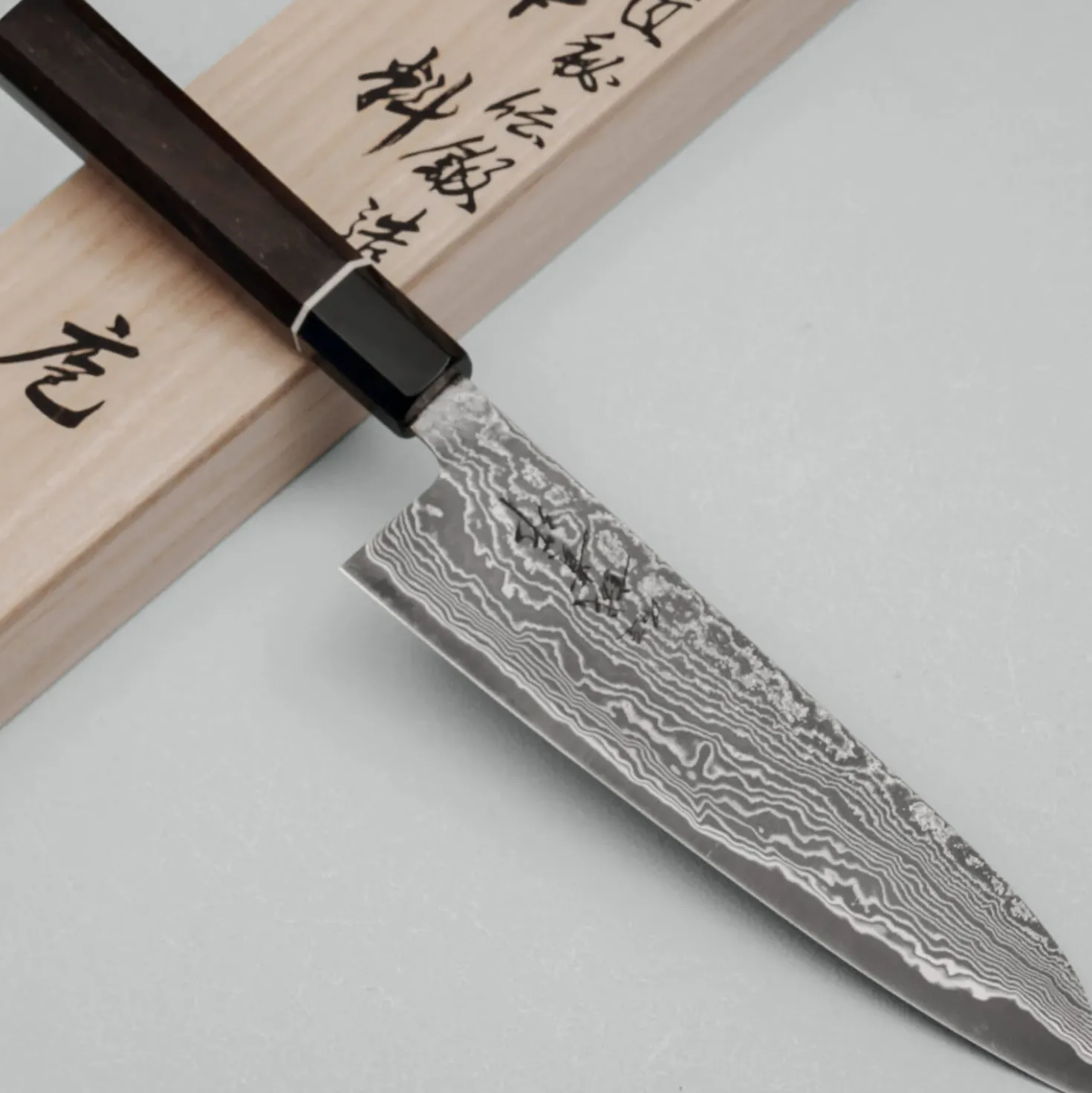 Shigeki Tanaka SG2 Damascus Ebony Ring Gyuto 18 cm