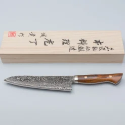 Shigeki Tanaka SG2 Damascus Ironwood Santoku 17 cm