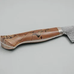 Shigeki Tanaka SG2 Damascus Spalted wood Santoku 18 cm