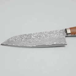 Shigeki Tanaka SG2 Damascus Spalted wood Santoku 18 cm