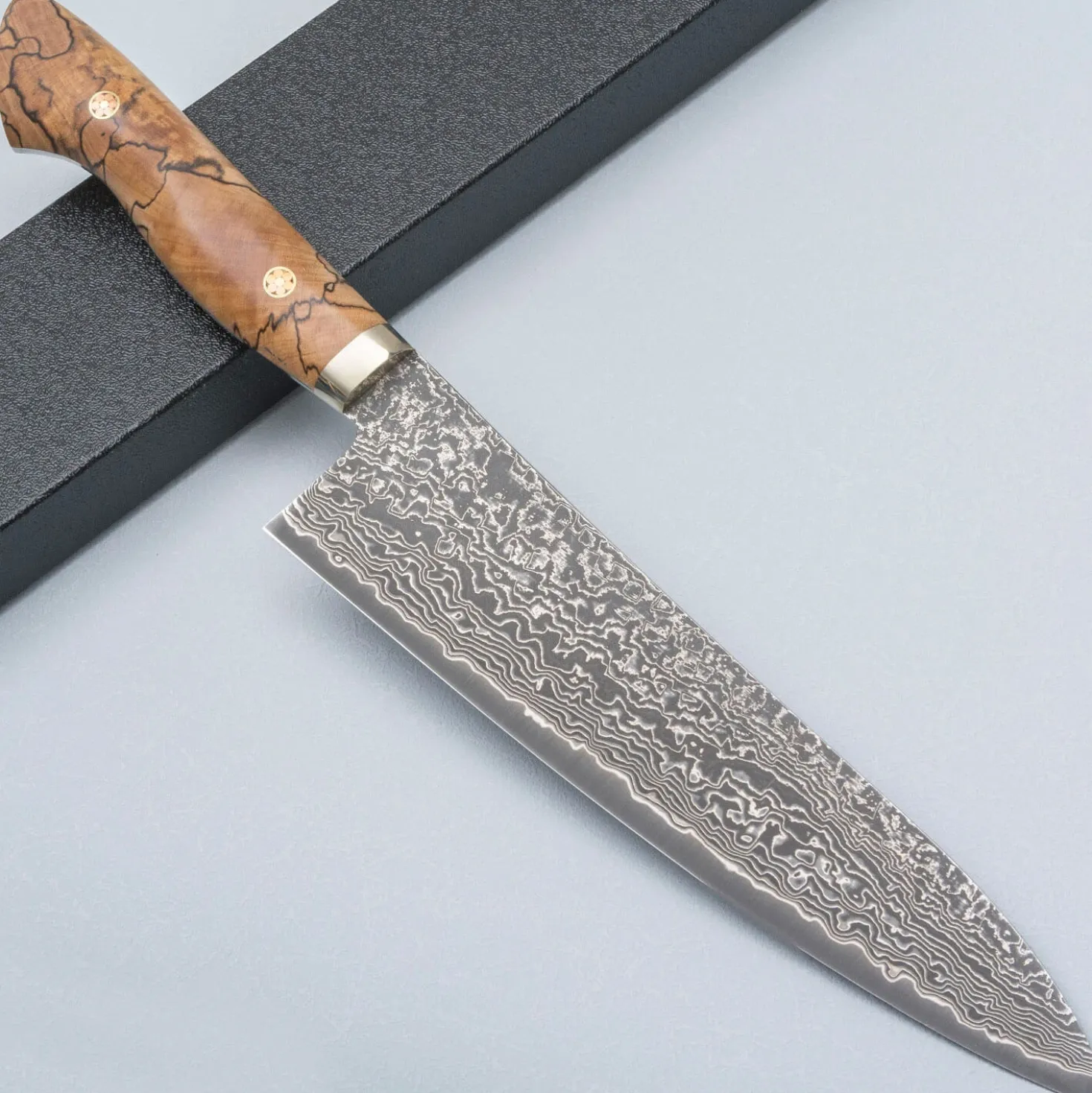 Shigeki Tanaka SG2 Damascus Spalted wood Gyuto 21 cm