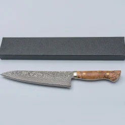 Shigeki Tanaka SG2 Damascus Spalted wood Gyuto 21 cm