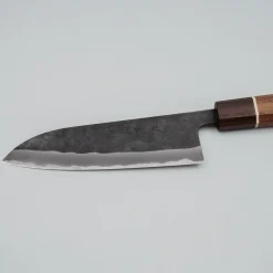Shiro Kamo Aogami Super Kurouchi Walnut Ring Santoku 16.5 cm