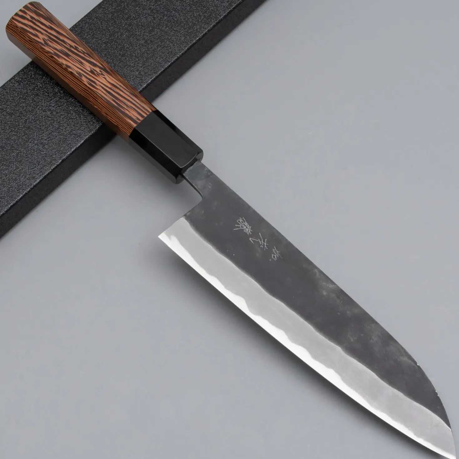 Shiro Kamo Aogami Super Kurouchi Wenge Santoku 18 cm