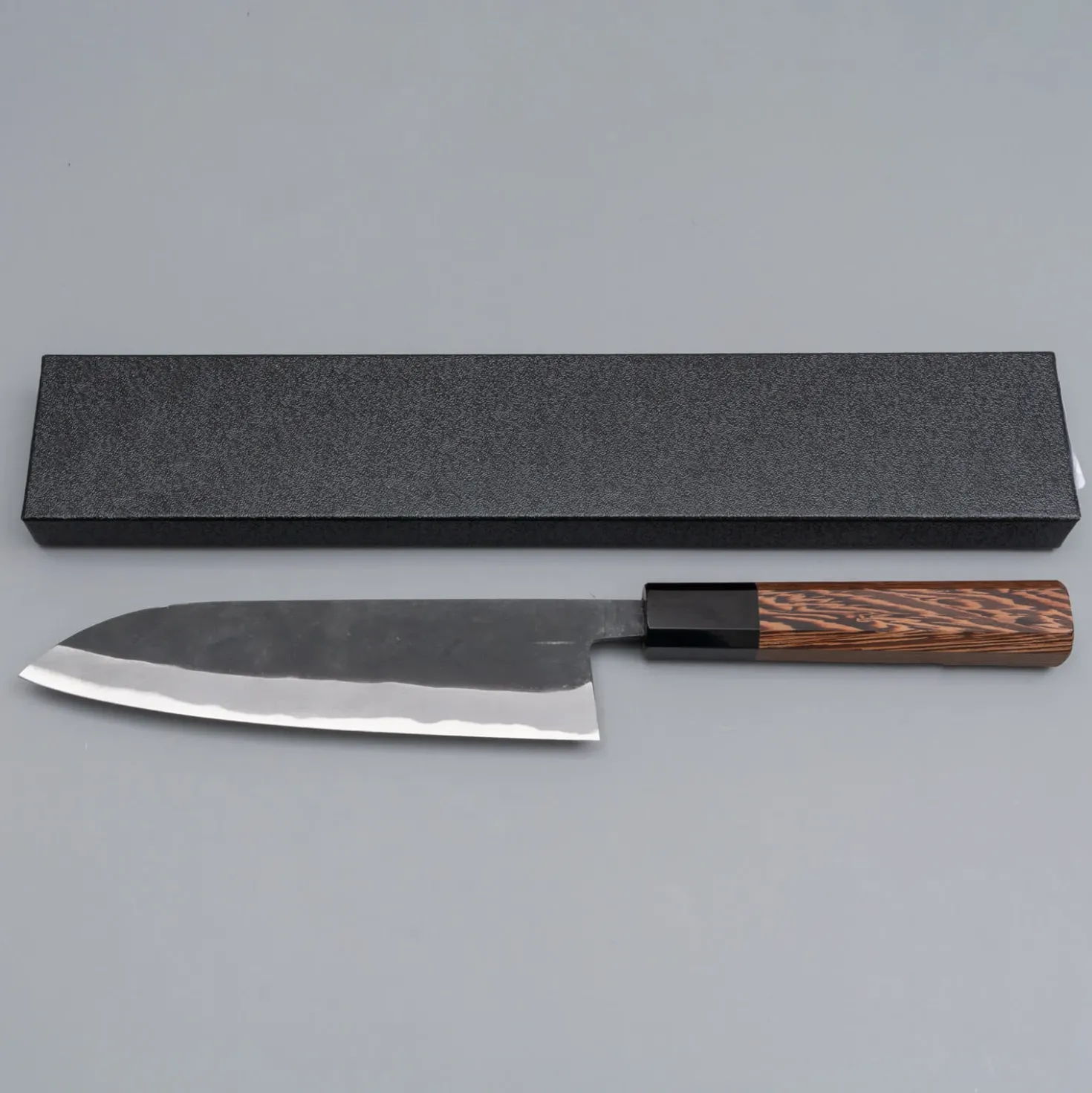 Shiro Kamo Aogami Super Kurouchi Wenge Santoku 18 cm