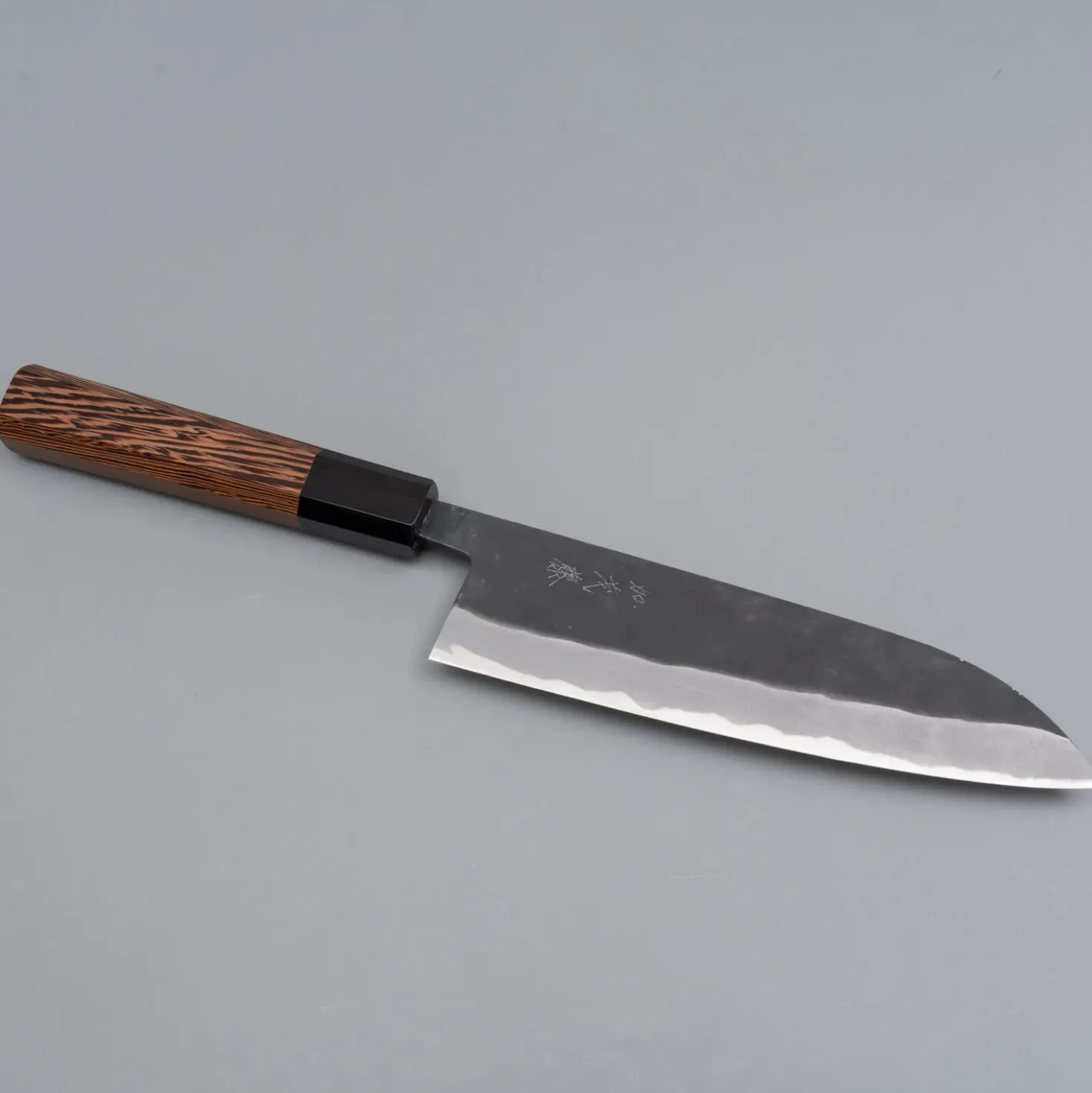 Shiro Kamo Aogami Super Kurouchi Wenge Santoku 18 cm