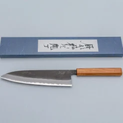 Shiro Kamo Aogami Super Kurouchi Zelkova Gyuto 21 cm