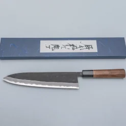 Shiro Kamo Aogami Super Walnut Gyuto 24 cm