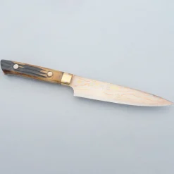 Takeshi Saji Aogami #2 Rainbow Cowhorn Petty 13 cm