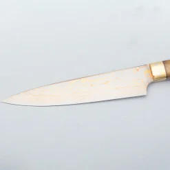 Takeshi Saji Aogami #2 Rainbow Cowhorn Petty 13 cm
