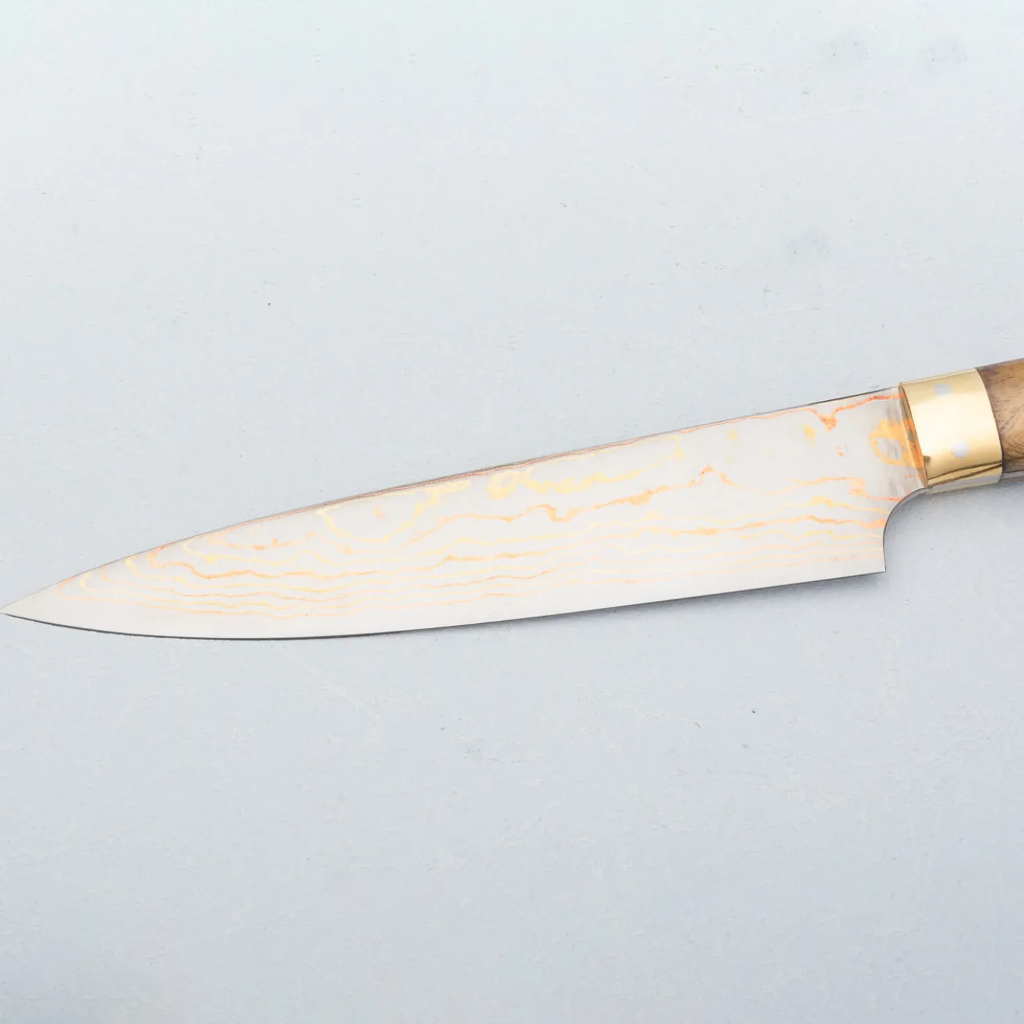 Takeshi Saji Aogami #2 Rainbow Cowhorn Petty 13 cm