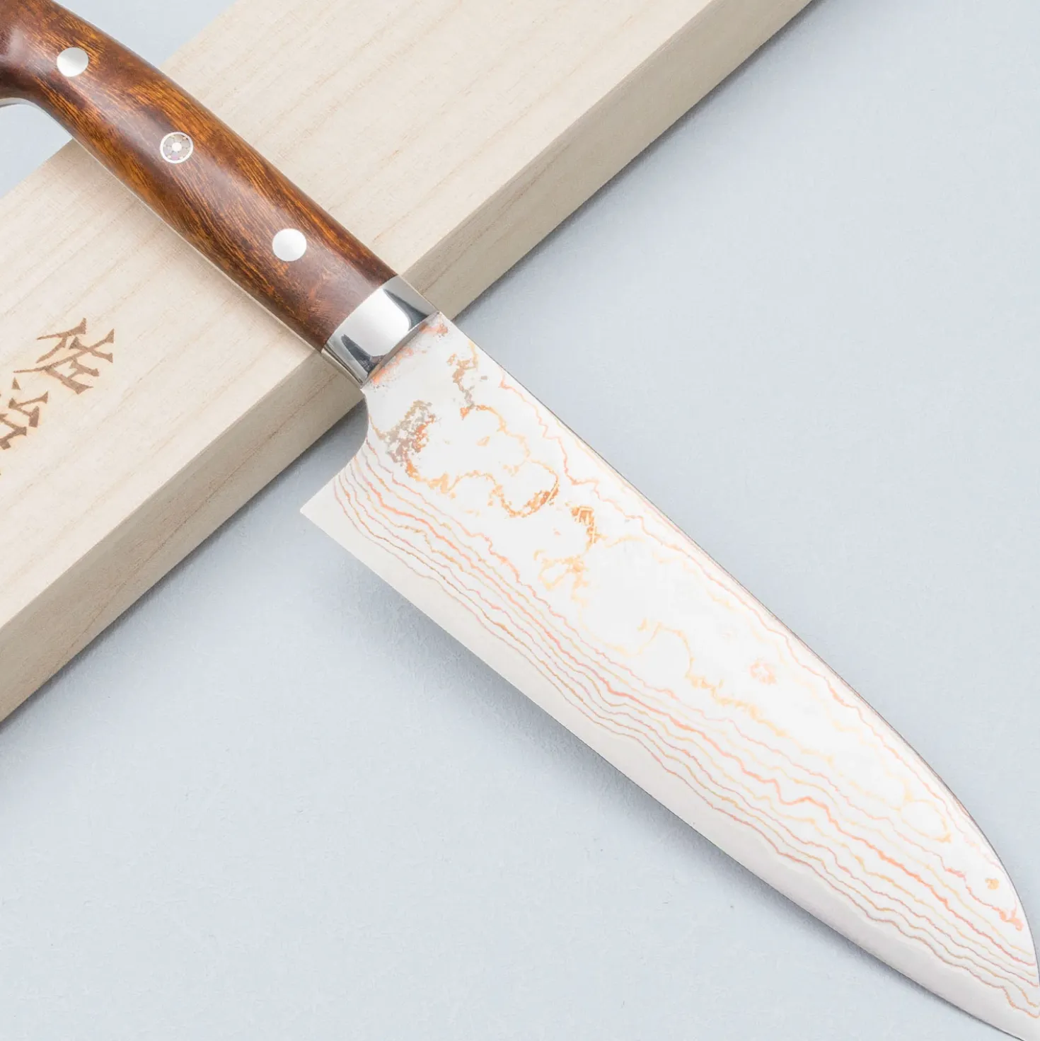 Takeshi Saji Rainbow Aogami Ironwood Santoku 18 cm