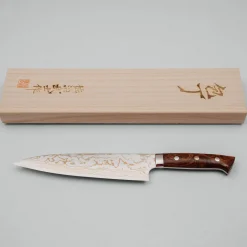 Takeshi Saji Rainbow Aogami Ironwood Gyuto 21 cm