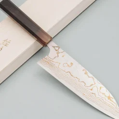 Takeshi Saji Rainbow Aogami Wa Ebony Hoorn Santoku