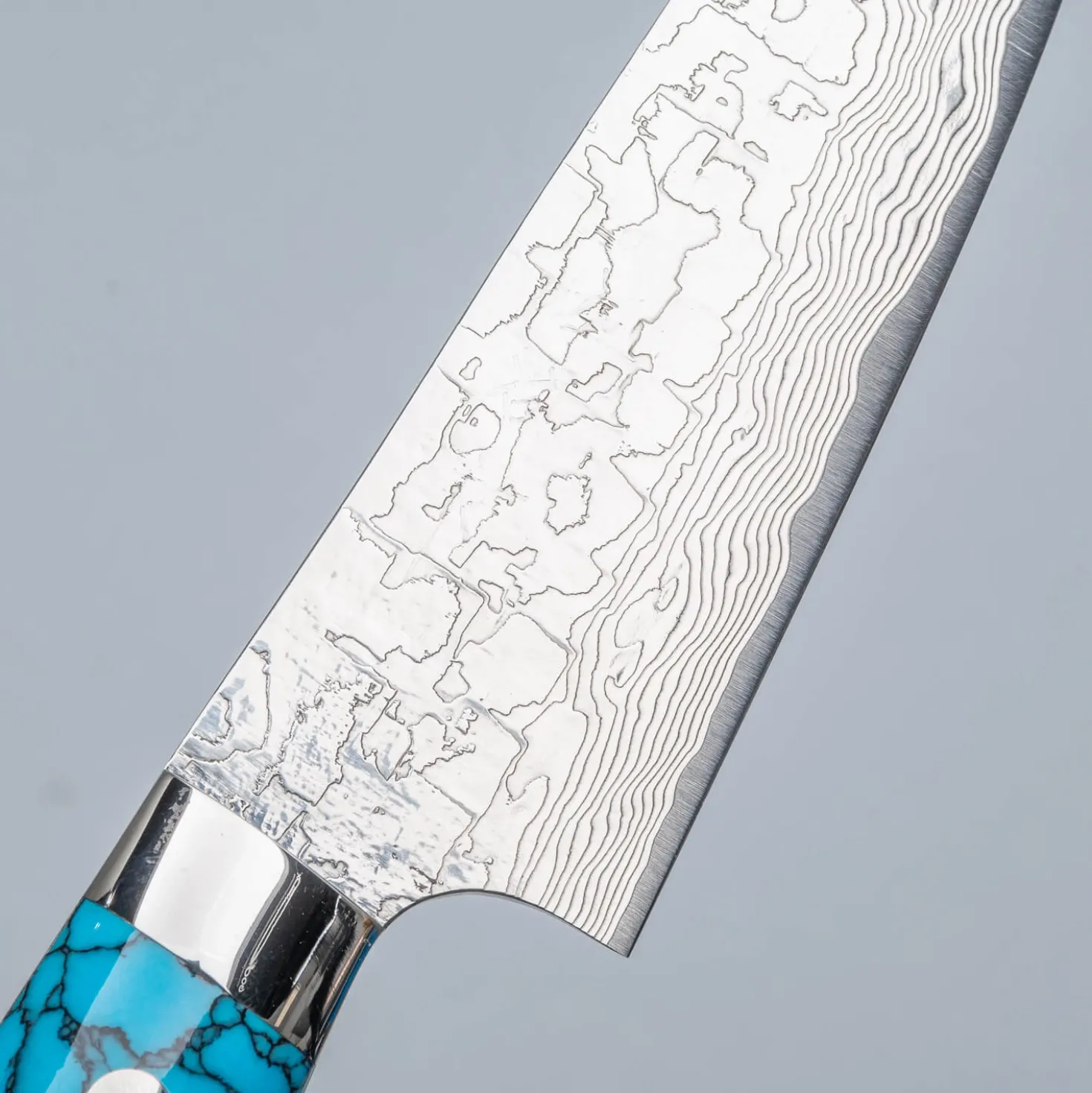 Takeshi Saji R2 Damast Turquiose Petty 13 cm