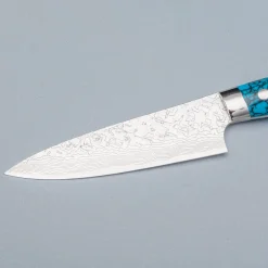 Takeshi Saji R2 Damast Turquiose Petty 13 cm