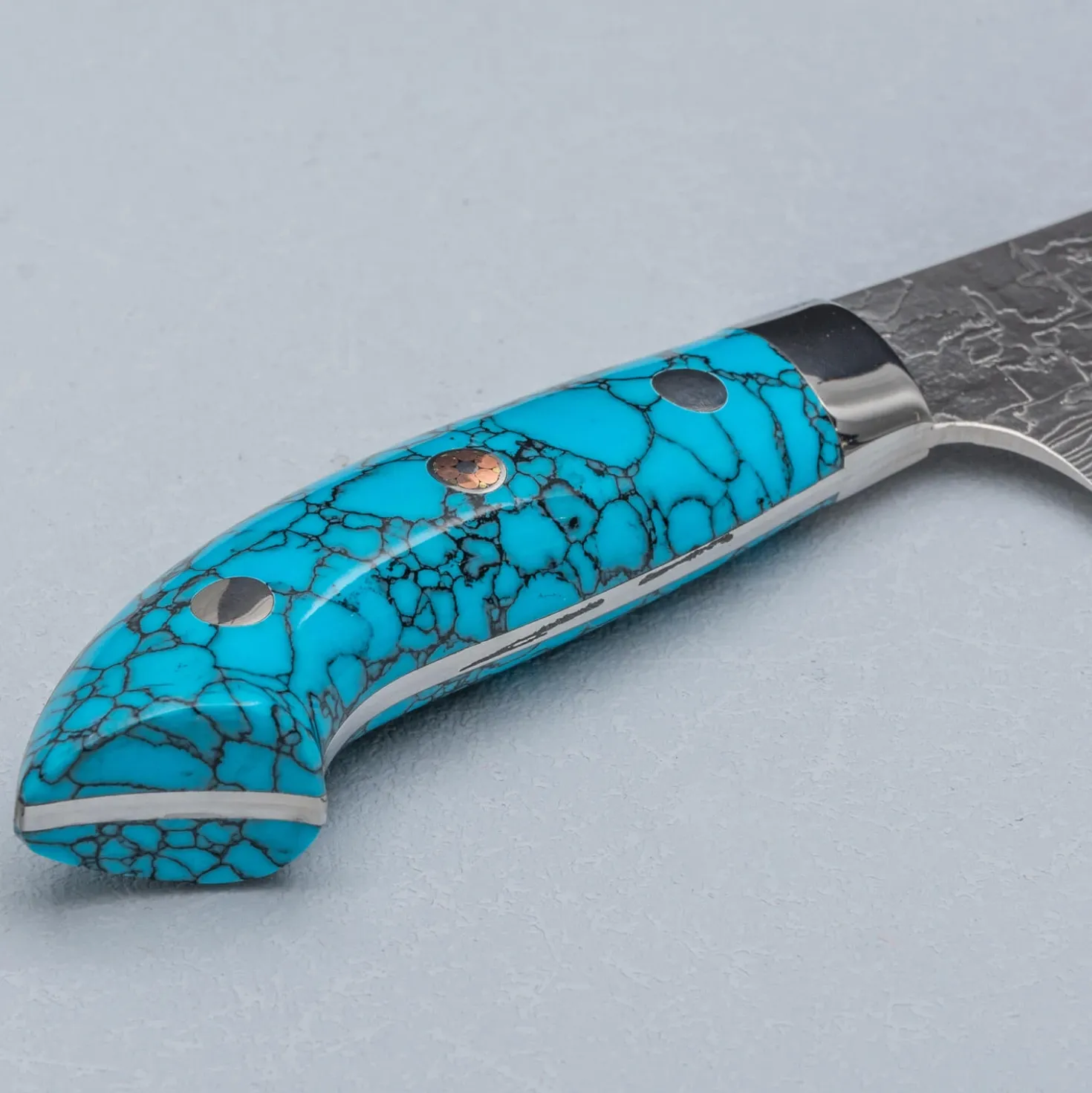 Takeshi Saji R2 Damast Turquiose Petty 13 cm