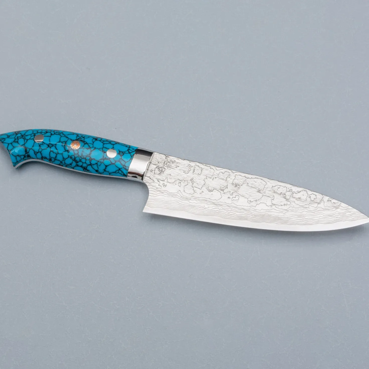 Takeshi Saji R2 Damast Turquiose Petty 15 cm