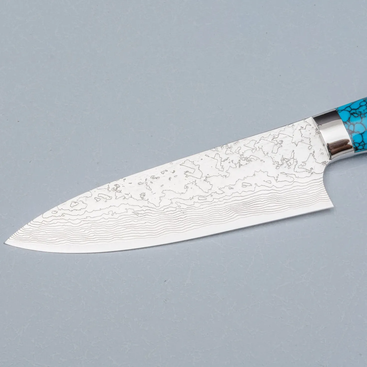 Takeshi Saji R2 Damast Turquiose Petty 15 cm