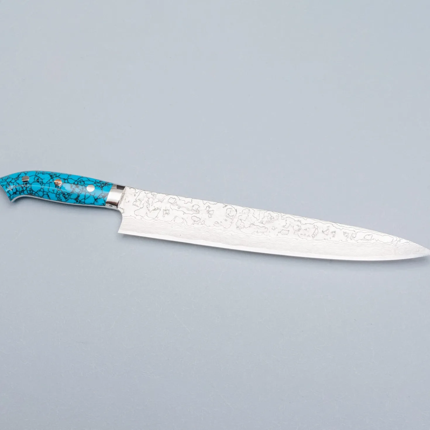 Takeshi Saji R2 Damast Turquiose Sujihiki 27 cm