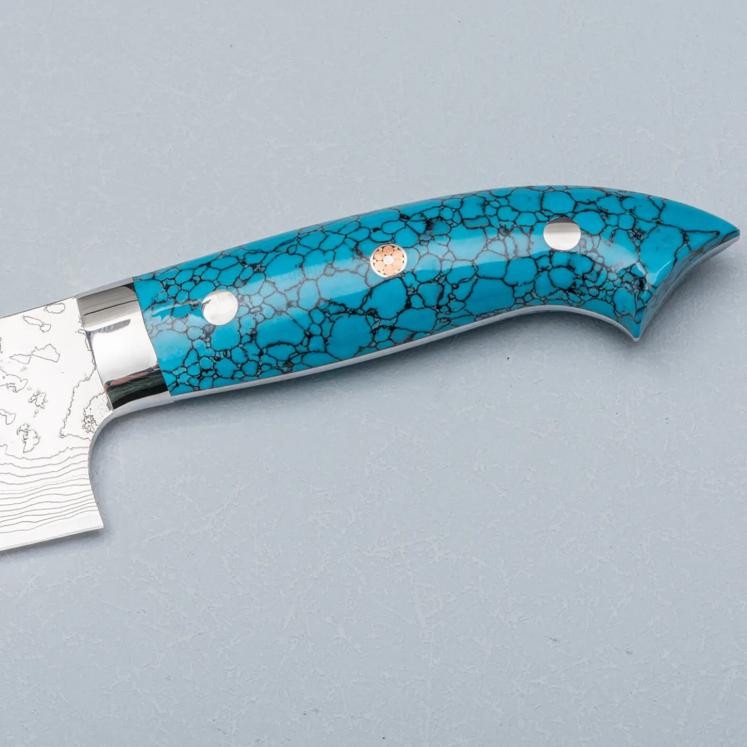 Takeshi Saji R2 Damast Turquiose Sujihiki 24 cm