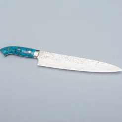 Takeshi Saji R2 Damast Turquiose Sujihiki 24 cm