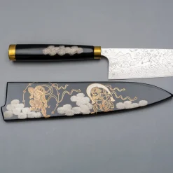 Takeshi Saji R2 Fujin Raiijin Makie Tsuchime Gyuto 21 cm