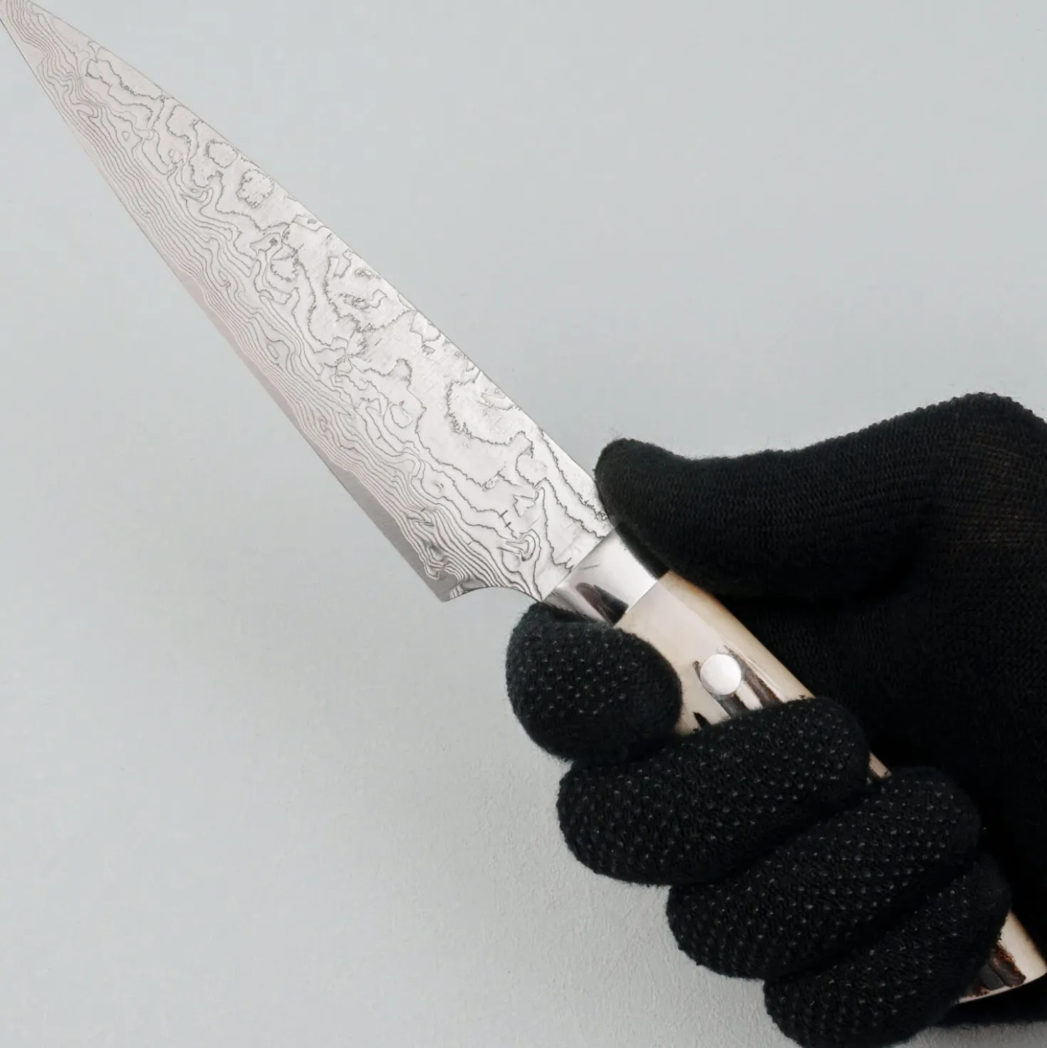 Takeshi Saji SG2 Diamond Damast Staghorn Petty 15 cm